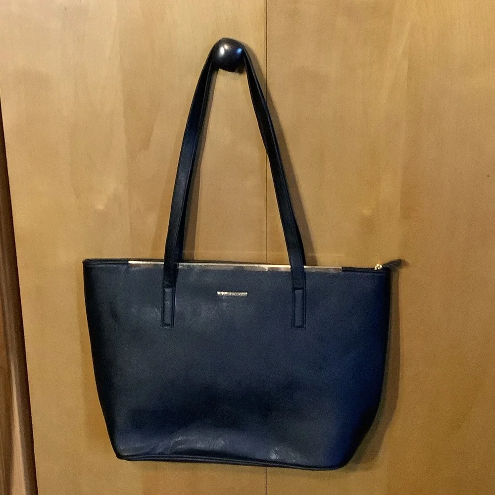 Rampage black vegan leather tote, EUC